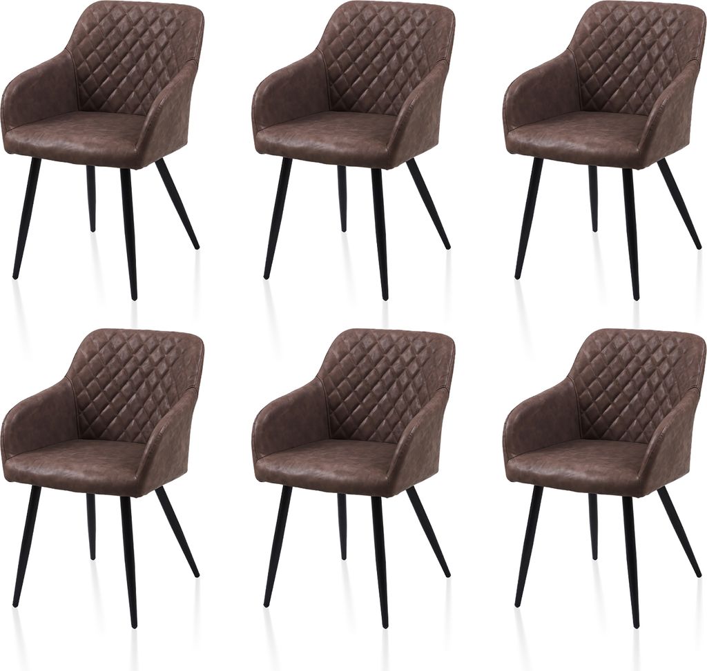 CLIPOP Esszimmerstühle, 6er Set Küchenstühle, Produktbild 
