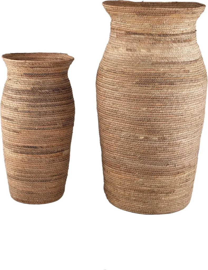 Grands paniers de rangement en fibres naturelles Victoria - Lot de 2