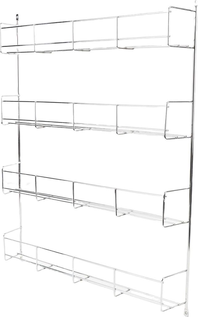 Wandmontiertes Gewürzregal Eisen Gewürzglas Veranstalter Wandmontiertes Lagerregal für Küchenschrank Speisekammer Tür 4 Tier