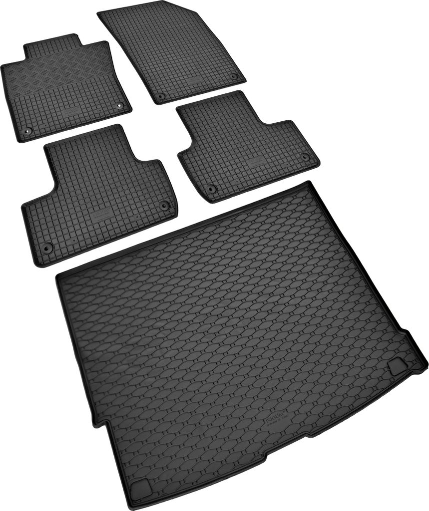 Passgenaue Gummifußmatten und Laderaumwanne von Z4L passend für VOLVO XC60 ab 2017