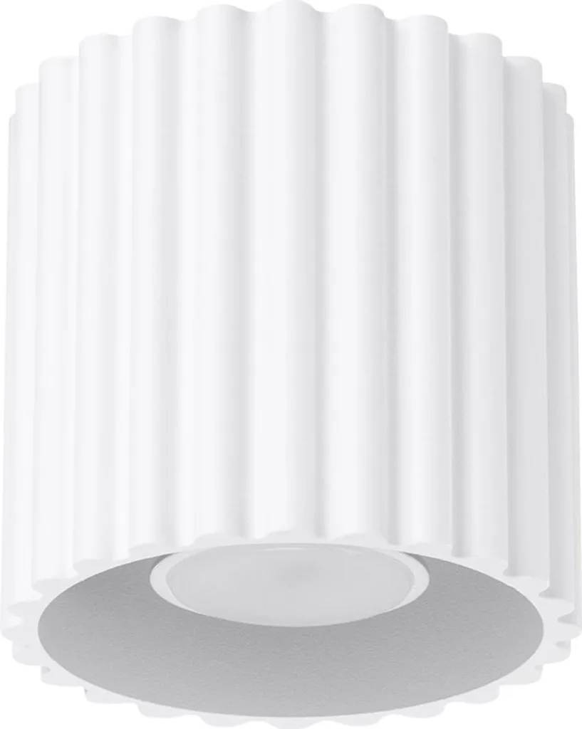 Plafonnier AURA 1 blanc GU10 Sollux Lighting en aluminium 10x10x10cm