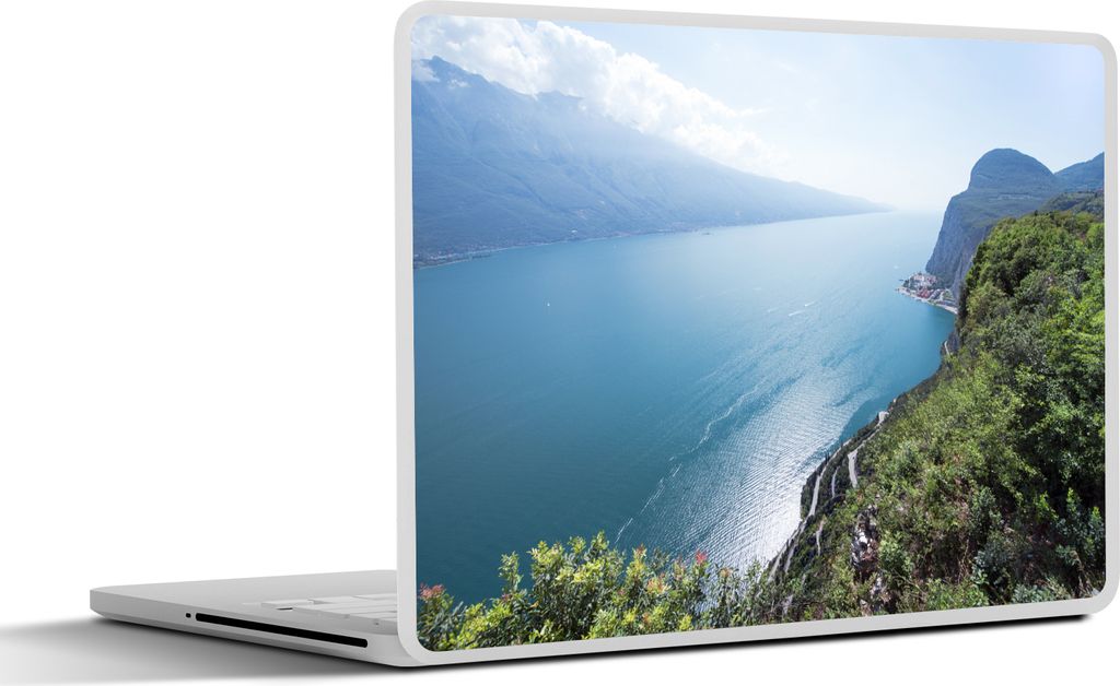 MuchoWow Laptop Aufkleber Sticker Cover Gardasee - Wasser - Küste 32.5x23.5 cm - Sticker für Laptop - Selbstklebend