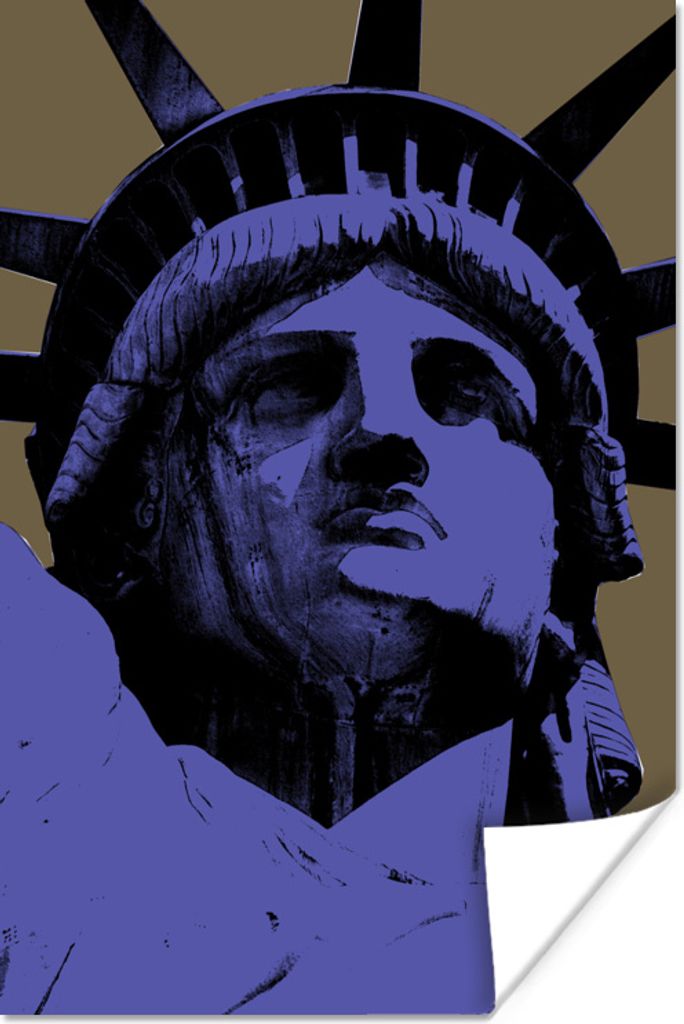 MuchoWow Poster Lila Freiheitsstatue 120x180 cm - Kunstposter