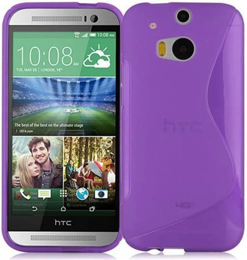 Custodia Cadorabo HTC ONE M8 Viola: Cover Silicone TPU Antiurto