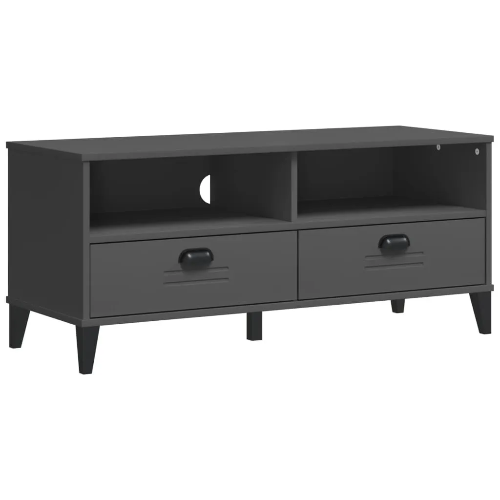 Armoire TV VIKEN Anthracite : Solution Anti-Désordre en Bois Composite