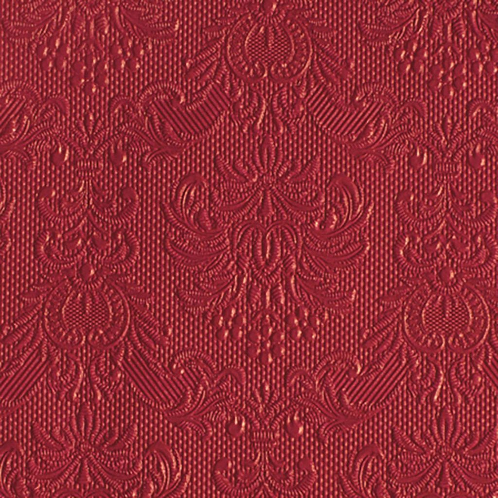 Servietten Papier 25x25cm 3-lagig Elegance geprägt 15 Stück Dunkelrot