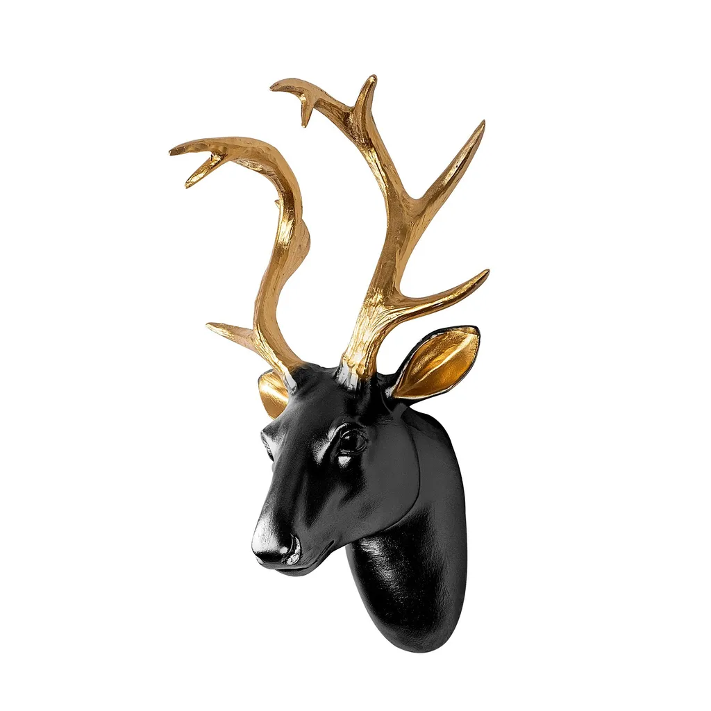 Décorer son salon avec une tête de cerf dorée - Accessoire chic Wallity