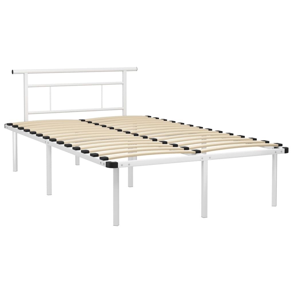 vidaXL Bettgestell Weiß Metall 120x200 cm Produktbild 