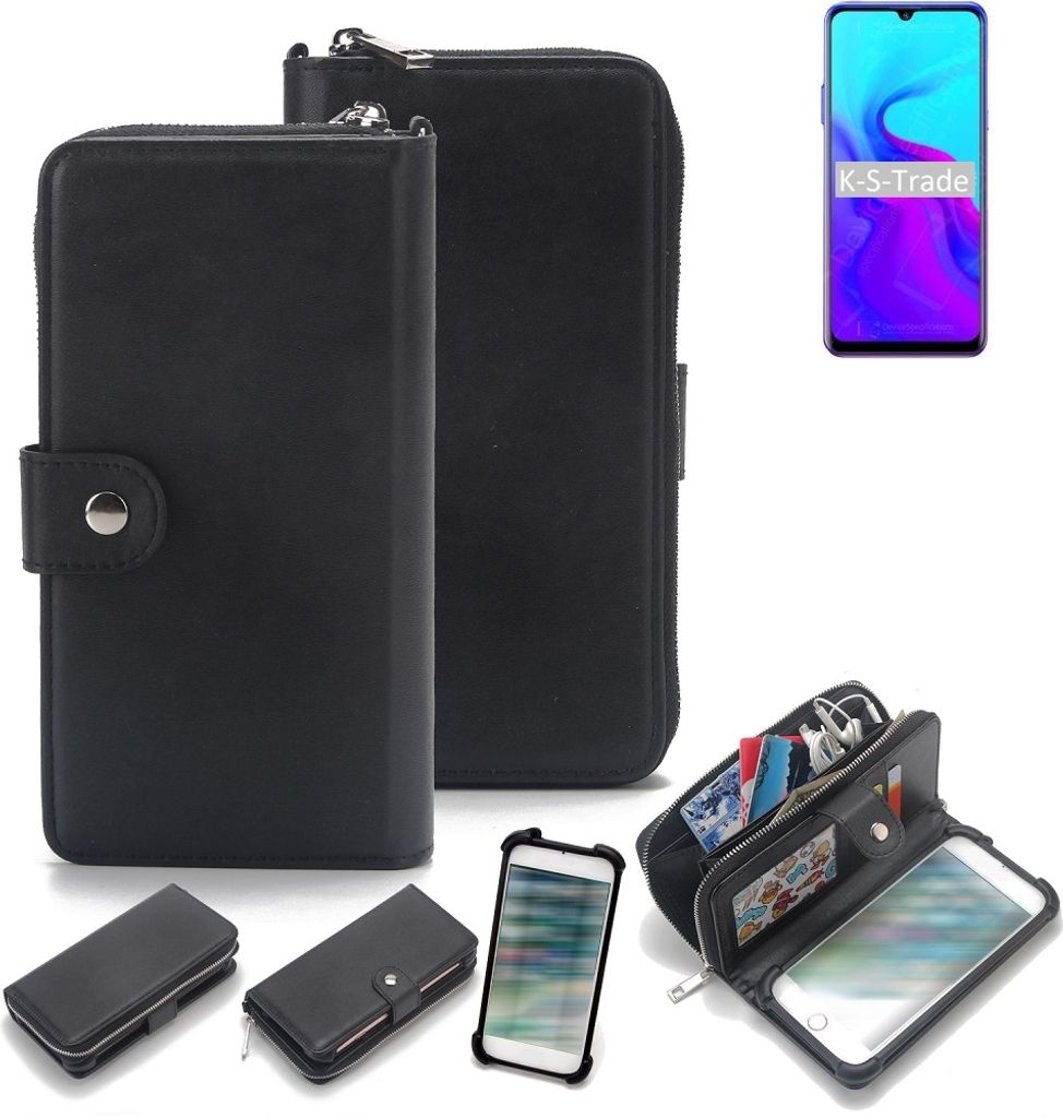 K-S-Trade 2in1 Handyhülle Schutzhülle kompatibel mit Blackview A80 & Portemonnee Cover Handy Hülle Case Etui Geldbörse Wallet Bookstyle Hülle