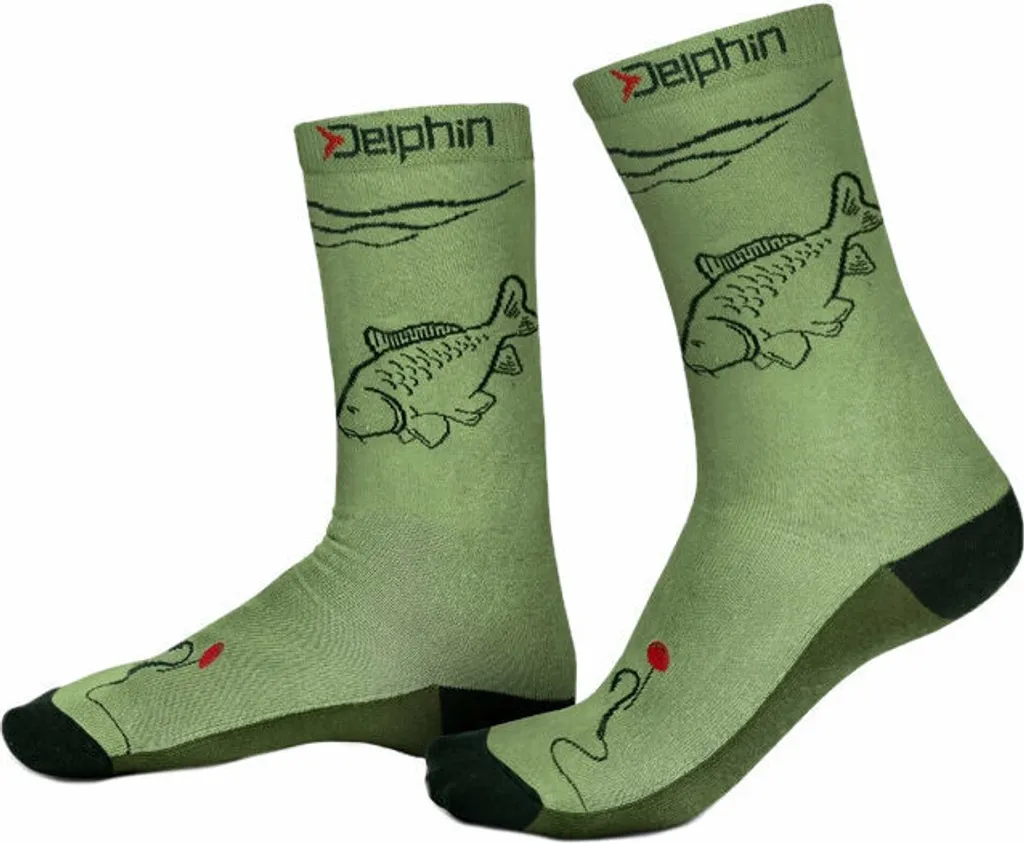 Chaussettes Delphin Carp Green 41-46 : confort thermique pour la pêche