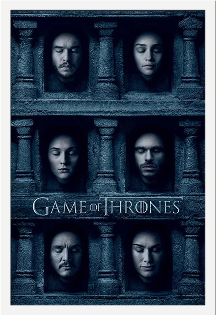 Poster Game of Thrones Hall of Faces + Cornice Shinsuke Bianco MDF