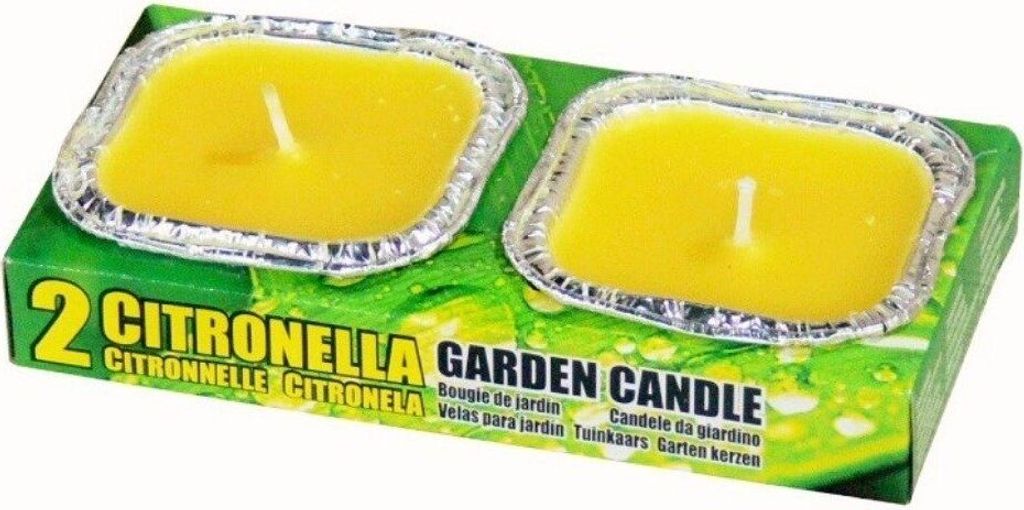 Duftkerze 2er-Citronella-Kerze in Flammschälchen, 10 x 2er Set (10-tlg) zuverlässiger Mückenschutz.