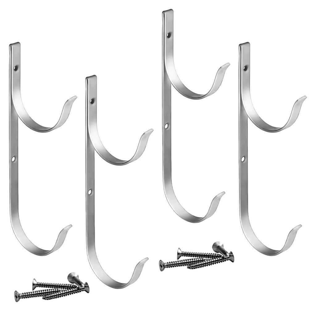 Poolhaken, Robustes Aufhänger-Werkzeug, multifunktionale Wandhalterung, Outdoor-Skimmer-Halter, 4er-Pack, Ausrüstungshaken für Laubbesen, Netze,...