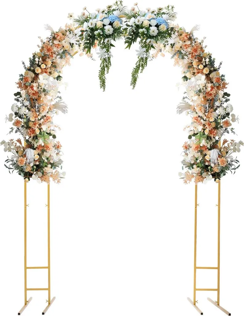 Arche décorative de jardin en métal blanc support pour fleurs et fêtes - 2