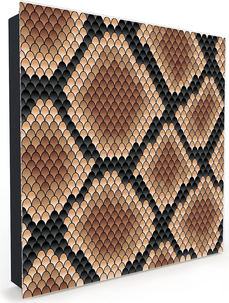 Nachbildung-Schlüsselkasten, Magnetpinnwand und Memoboard mit Glasfront Motiv Schlangenmuster