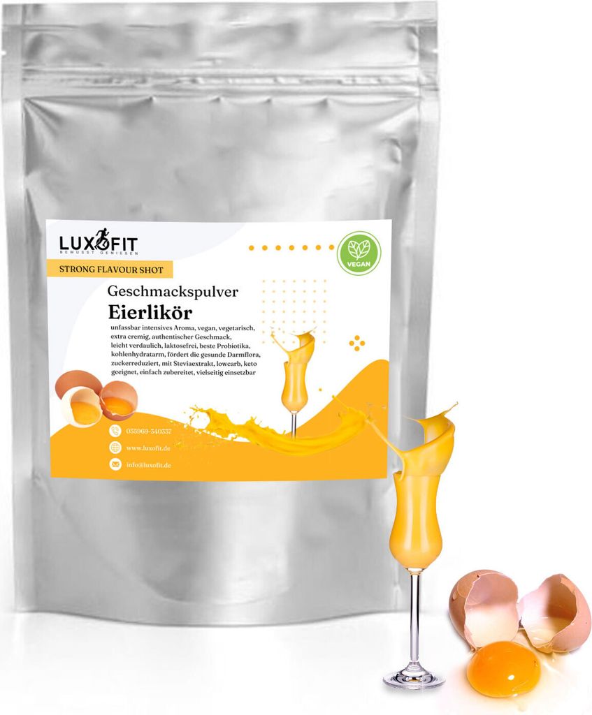 Eierlikör Geschmackspulver Shot Flavour kalorienarm 300 g Produktbild 