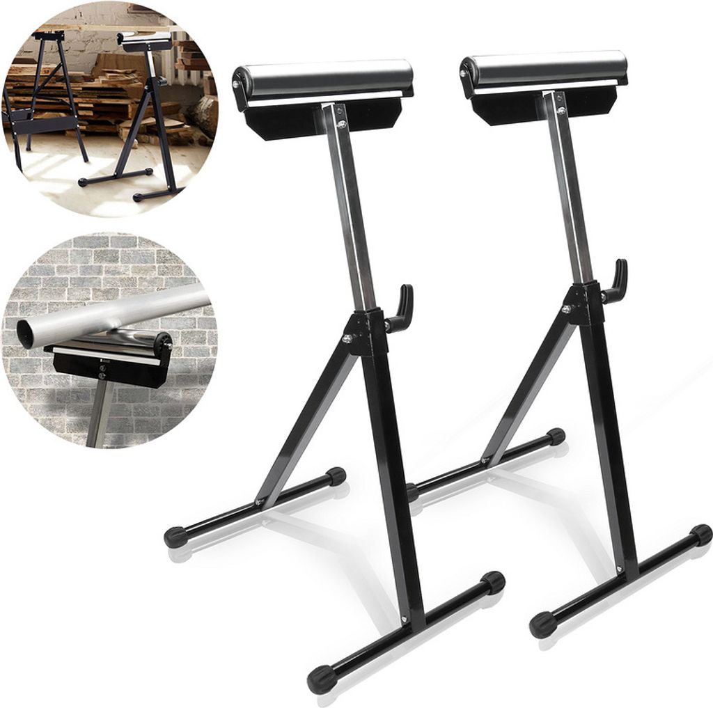 Wolketon Rollenboecke 4er Set 68-108CM hoehenverstellbar Rollbock Rollenbock Werkbank - 60 kg Tragkraft, 30cm Breit