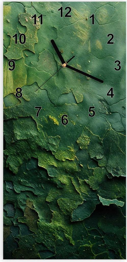 Wanduhr aus Glas mit Motiv Verwitterte Oberfläche- 30 x 60 cm - inkl. Aufhängesystem