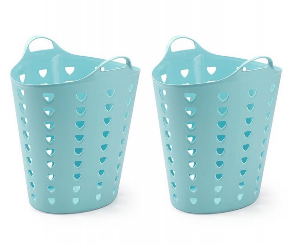 Kreher Set: 2 x Flexibler Tragekorb 65 Liter (Blau) Produktbild 