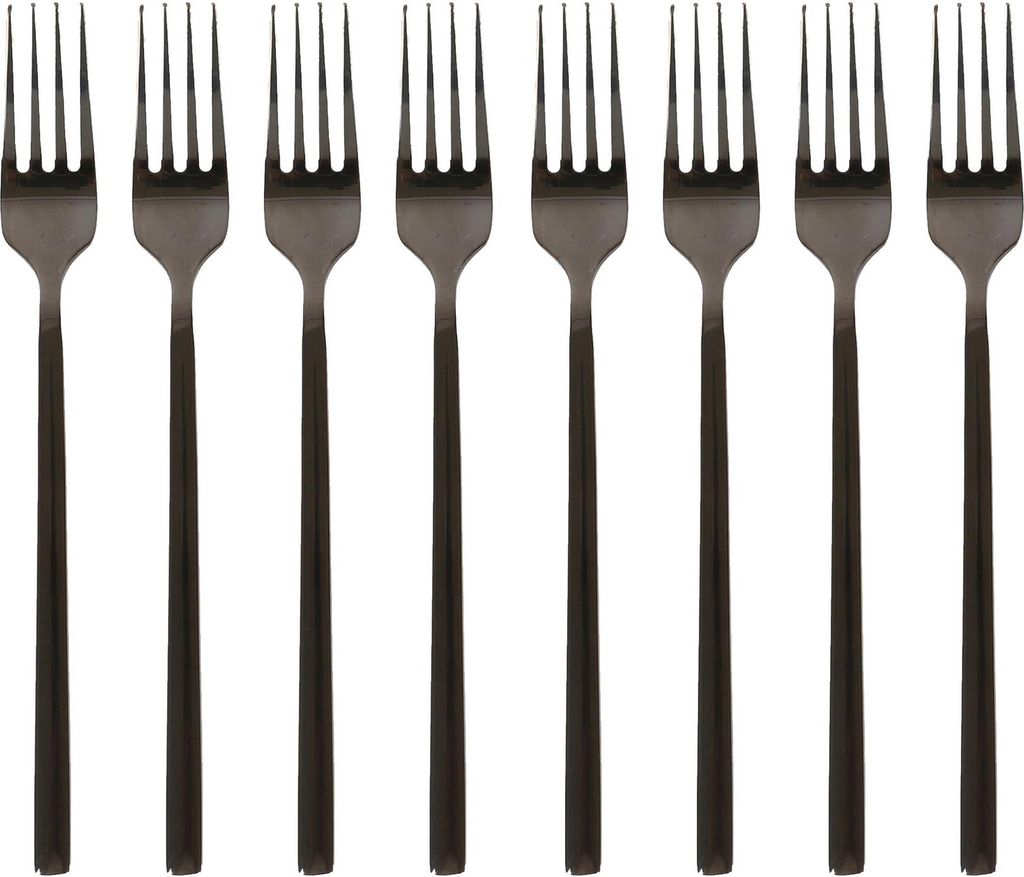 Menügabeln aus Edelstahl – 19,5 cm – Schwarz – 8er-Pack