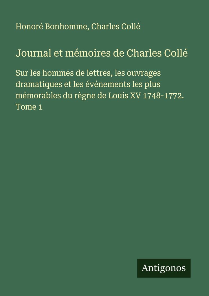 Tagebuch und Memoiren von Charles Collé