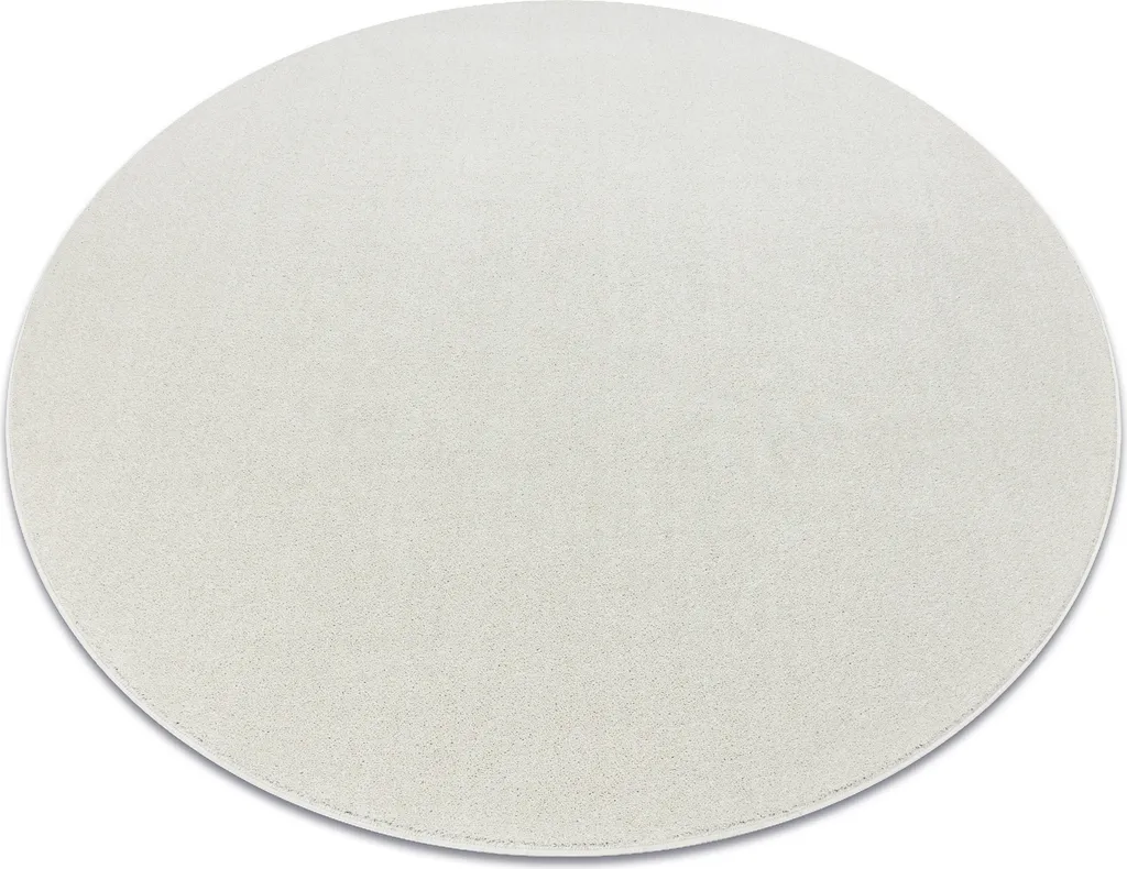 Tapis rond ETON PLUS 150 cm moquette crème unie pour salon ou chambre
