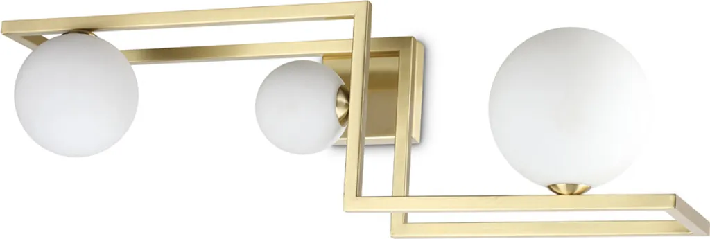 Plafonnier Laiton 3 Luminaires G9 3W 3000K Contemporain Métal Doré