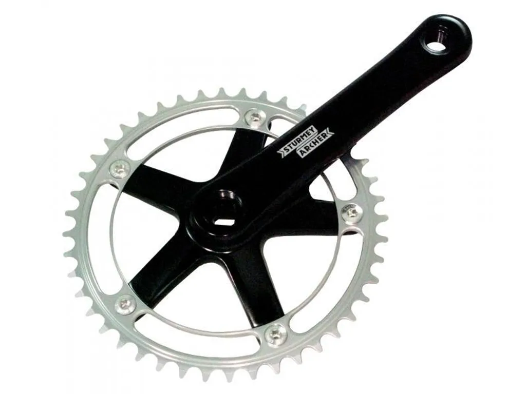 Garniture de Pédalier Mono Plateau 44T Sturmey Archer FCT 64 Bicolore