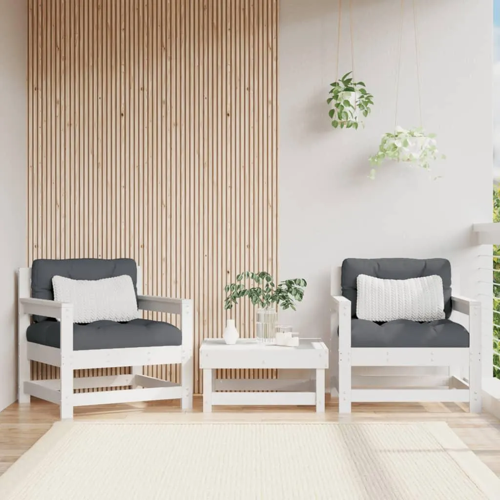 Sedie da Esterno 2 pz in Pino Massiccio Bianco | Offerta Arredo Giardino - 2