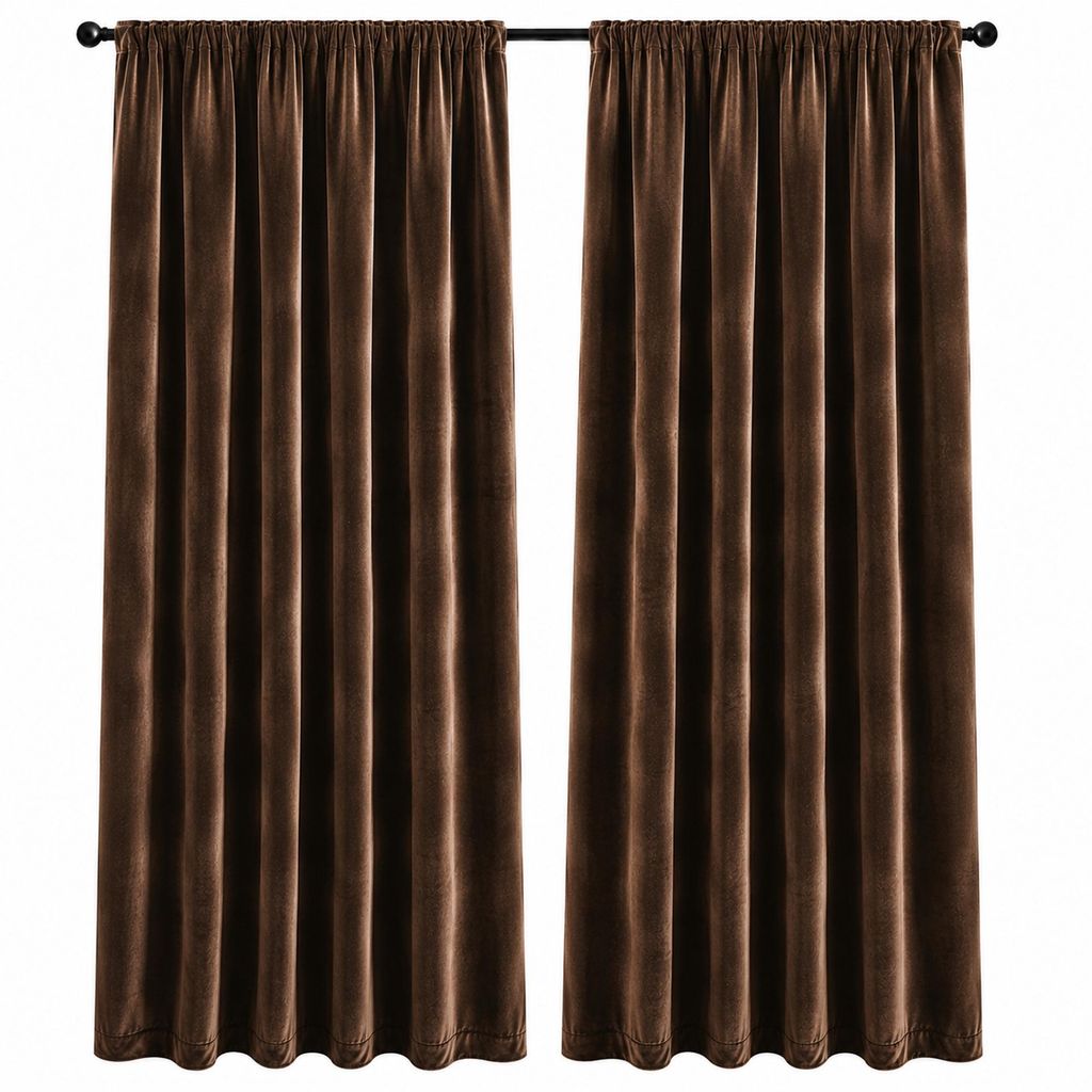 2 Stück Vorhang Samt Blickdicht mit Kräuselband 140x245 Produktbild 