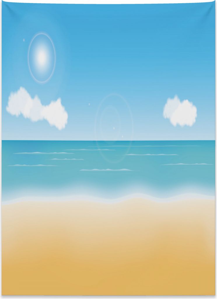 Abakuhaus Strand Wandteppich, Entspannende sonnige Küste aus Weiches Mikrofaser Stoff Kein Verblassen Klare Farben Waschbar, 110 x 150 cm, Sandbra...