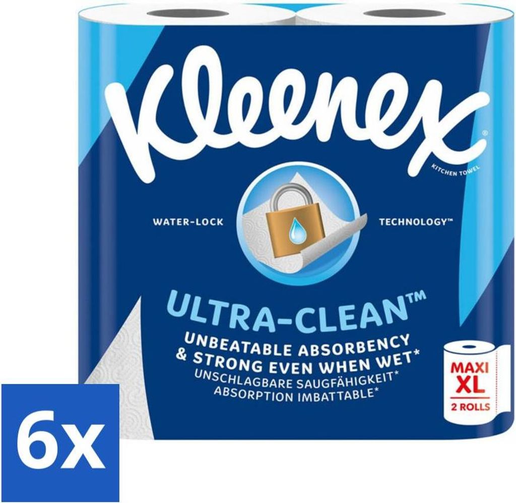 Kleenex Küchenpapier Ultra Clean Maxi XL 2 Stück - Vorteilspack - 6 Stücke