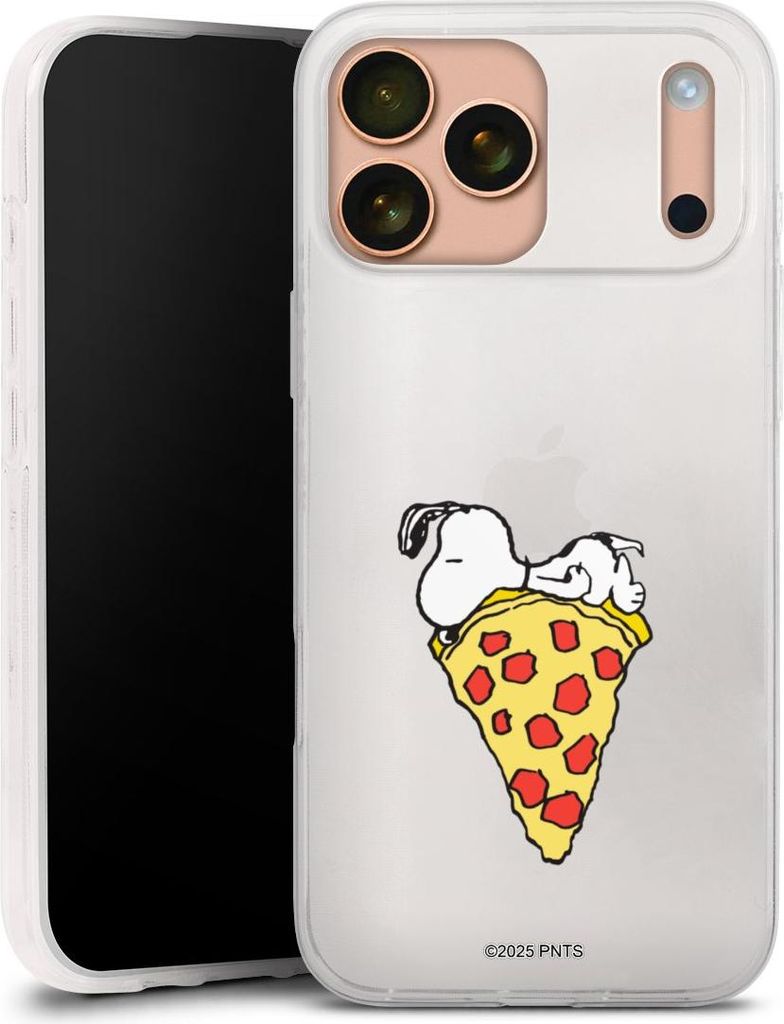 DeinDesign Slim Hülle für Apple iPhone 17 Pro Max Silikon Case Ultra Dünn Handyhülle Pizza Peanuts Snoopy