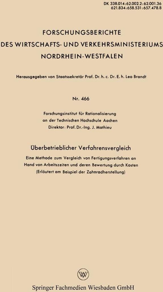 Überbetrieblicher Verfahrensvergleich