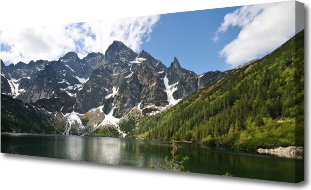 Tulup Leinwand-Bilder 125x50 Wandbild Canvas Kunstdruck Gebirge Berg See Landschaft