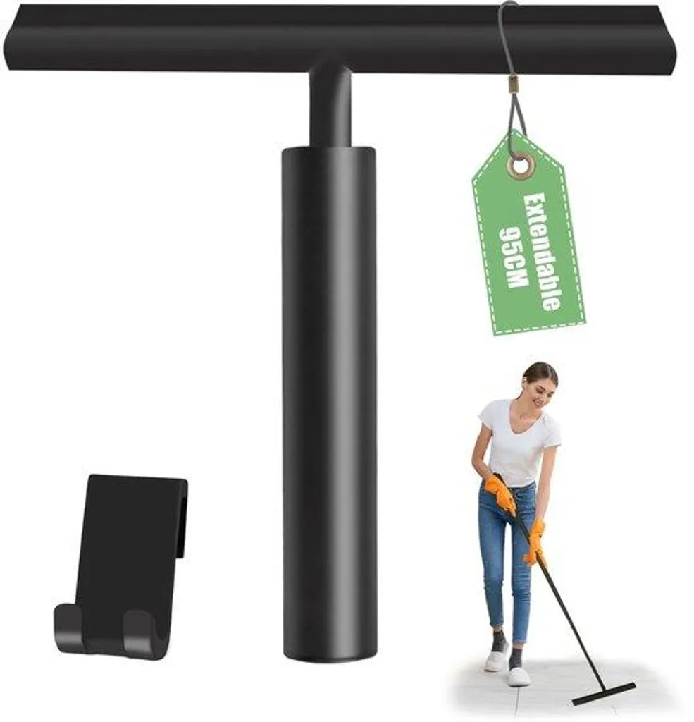 Robinet de douche Wisser noir en silicone réglable 25-95 cm avec support
