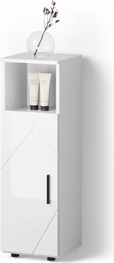 Midischrank Livinity Ronco Weiß Hochglanz 30 x 95 cm, Model Produktbild 