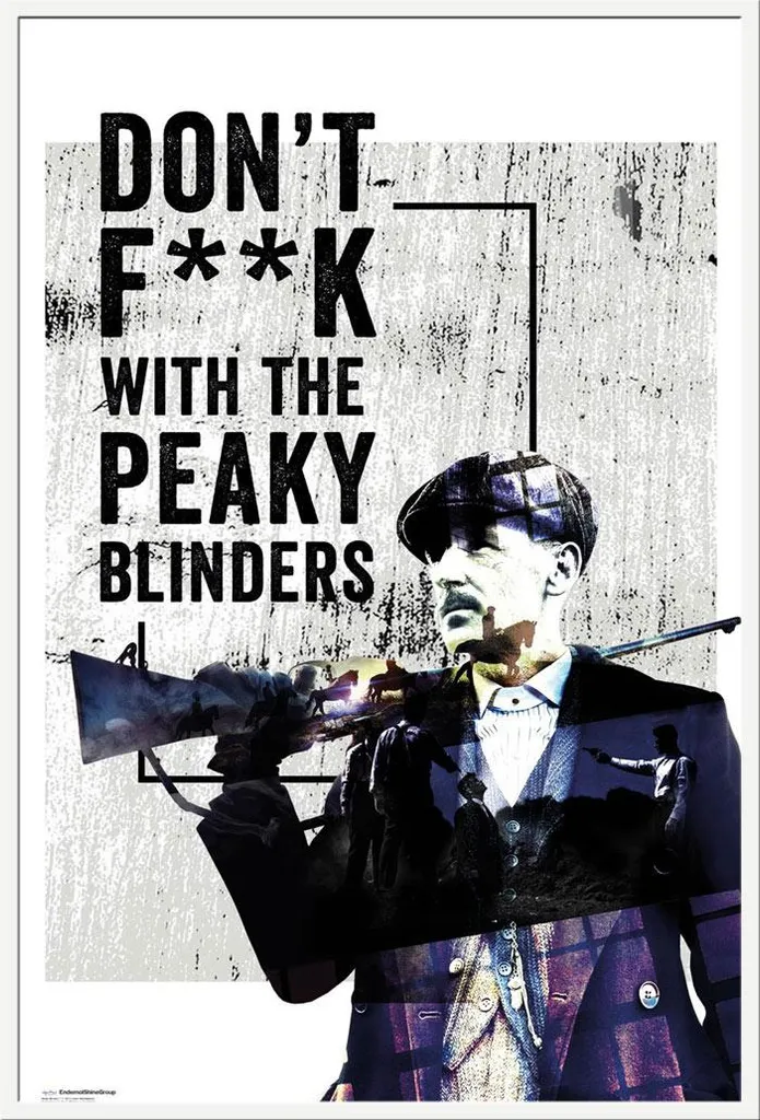 Affiche Peaky Blinders Don't F**k With et Cadre Blanc Shinsuke 61x91,5 cm