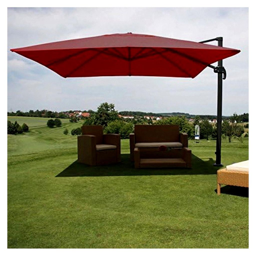 Gastronomie-Ampelschirm, 3x4m (Ø5m) Polyester Alu/Stahl 26kg drehbar