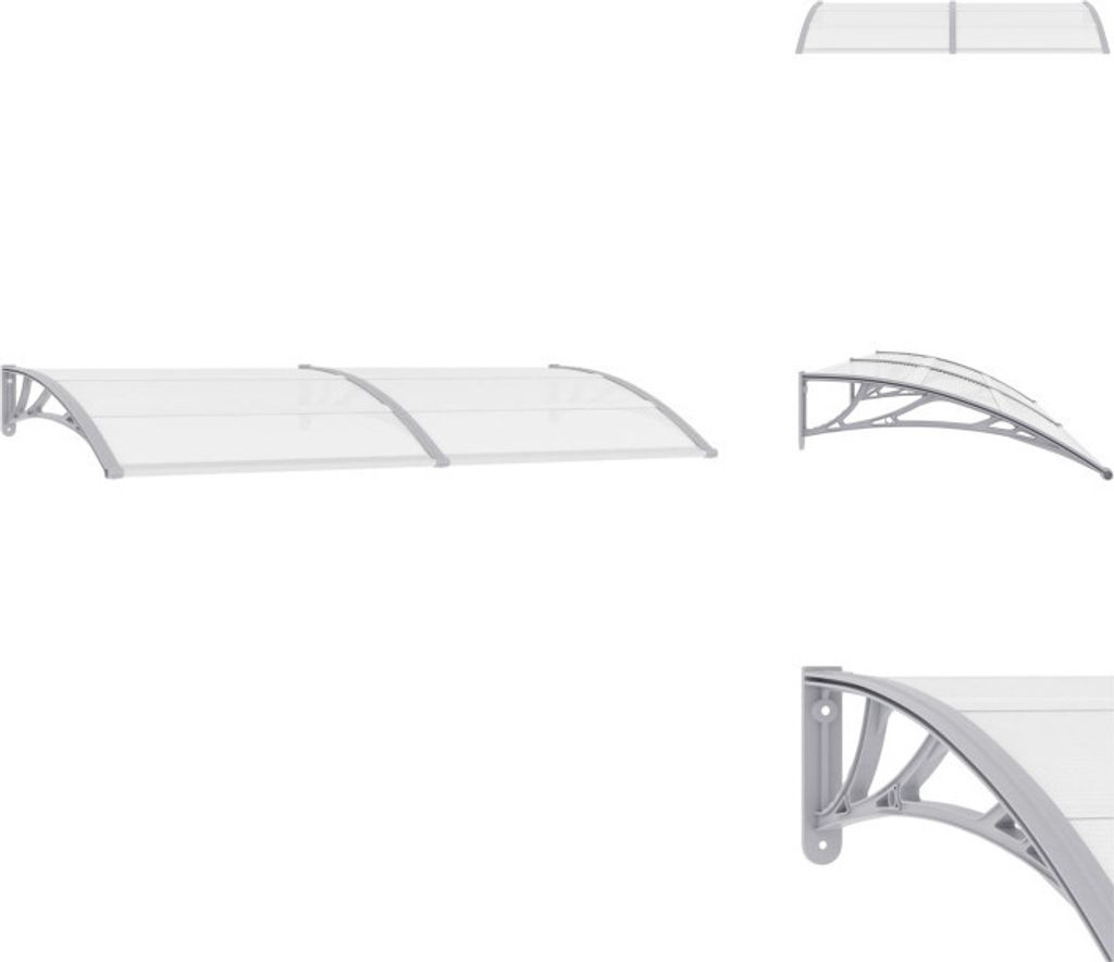 vidaXL Türvordach Grau und Transparent 240×80 cm PC - Markisen