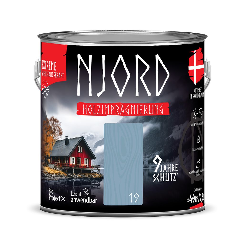 Holzimprägnierung NJORD 2,5L Holzschutz (19) Atlantische Wellen Schutzlack Wetterfest