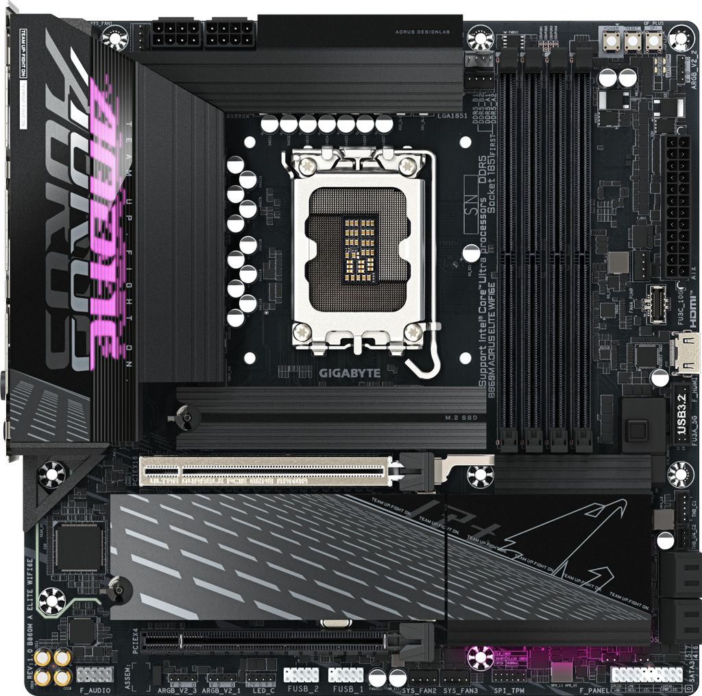 GIGABYTE B860M AORUS ELITE WIFI6E, Intel, LGA 1851 (Socket Zdjęcie produktu 