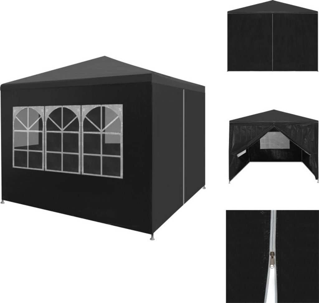 vidaXL Partyzelt 3 x 3 m Anthrazit - Pavillons & Partyzelte