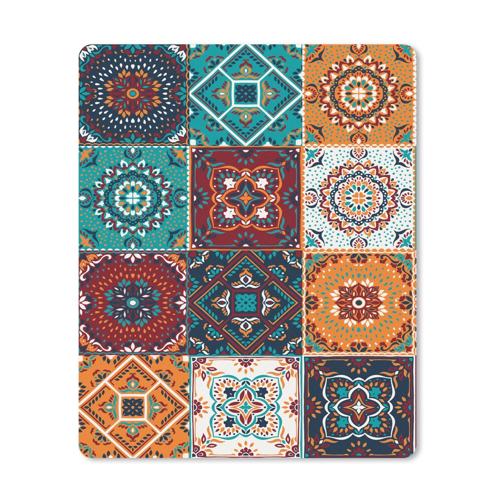 MuchoWow Mauspad Mousepad Retro - Blatt - Design - Orange - Braun 19x23 cm - Mousepads - Maus Mat - Pad - Mausunterlage - Mauspads - Spielen