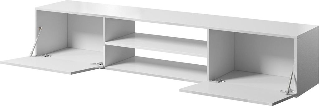 RTV-Schrank SLIDE 200K 200x40x37 cm alles glänzend weiß