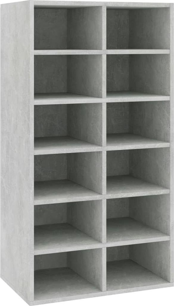 vidaXL Étagère à chaussures gris béton 54x34x100,5 cm Bois Image du produit 