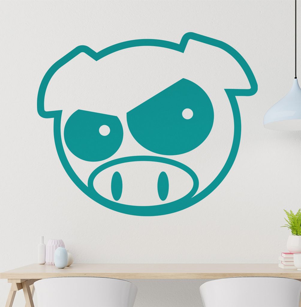 Schwein Wandtattoo in 6 Größen - Wandaufkleber Wall Sticker - Dekoration, Küche, Wohnzimmer, Schlafzimmer, Badezimmer