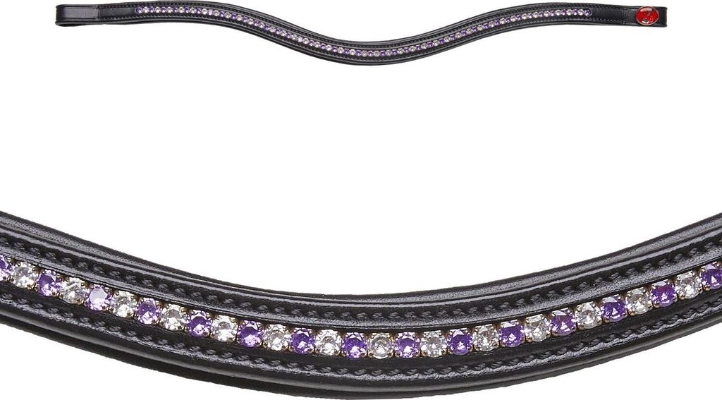Kieffer Stirnband COLLECTION, Farbe:schwarz / schwarz unterlegt, Größe:Vollblut-Stirnbd. Nr. CA-3054 Tiny Crystal Purple