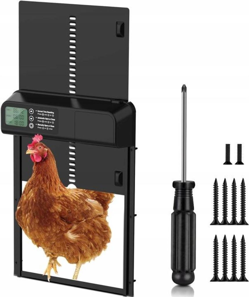 Automatický prístupový otvor pre slepice s LCD displejom, Obrázok produktu 