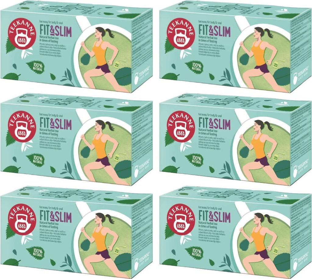 Teekanne Fit & Slim Kräutertee 3x 20 Beutel - Mate Brennnessel Grüner Tee